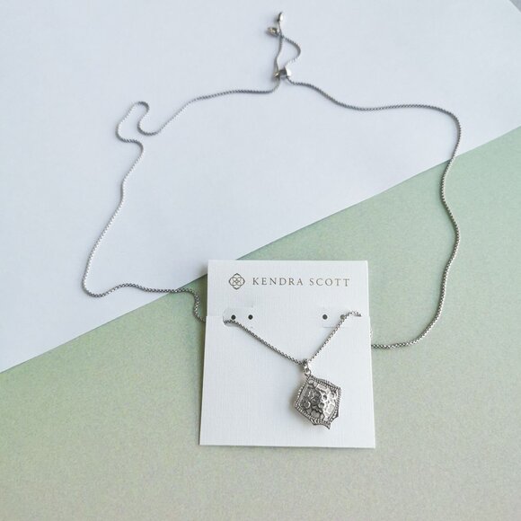 Kendra Scott Kacey Filigree Mix Long Necklace - Silver - Picture 3 of 3